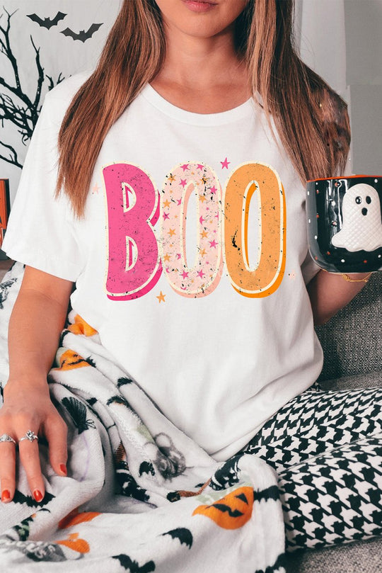 Halloween "BOO" Graphic T-shirt - Klazzi Fashion Boutique