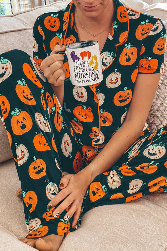 Halloween Pumpkins Orange Pajama Pant Set - Klazzi Fashion Boutique