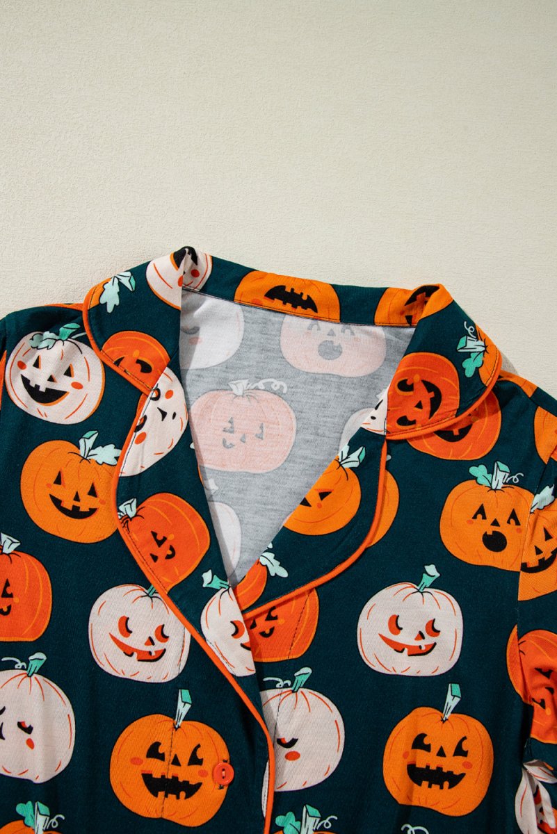 Halloween Pumpkins Orange Pajama Pant Set - Klazzi Fashion Boutique