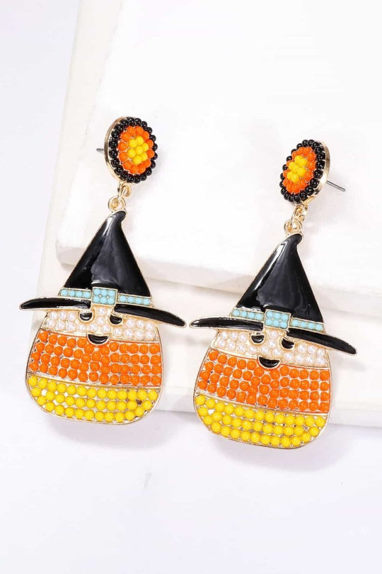 Halloween Witch Hat Pearl Earrings - Klazzi Fashion Boutique