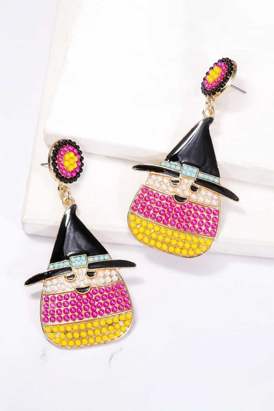 Halloween Witch Hat Pearl Earrings - Klazzi Fashion Boutique