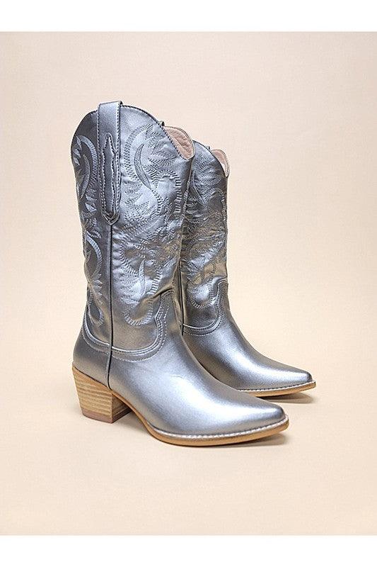 HANAN-EMBROIDERY WESTERN BOOTS - Klazzi Fashion Boutique