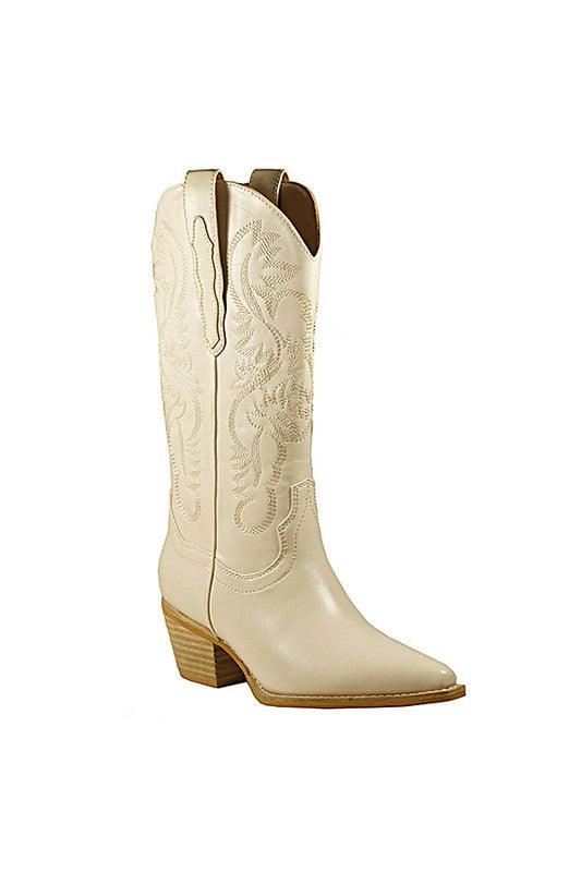 HANAN-EMBROIDERY WESTERN BOOTS - Klazzi Fashion Boutique