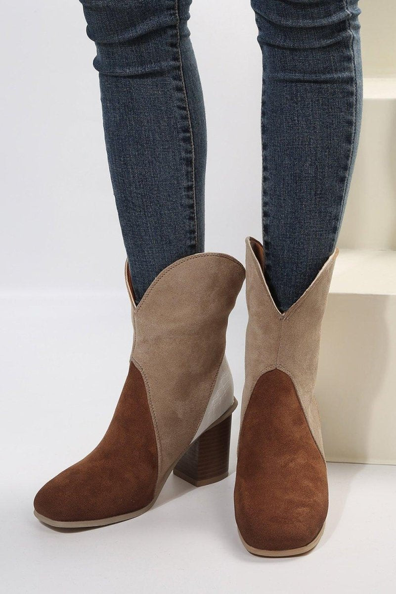 Hannah Suede Heeled Ankle Booties - Klazzi Fashion Boutique