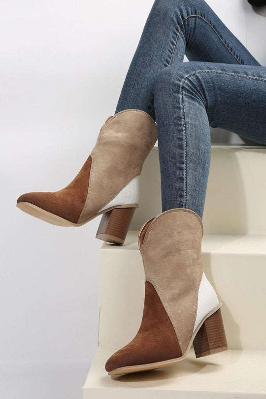 Hannah Suede Heeled Ankle Booties - Klazzi Fashion Boutique