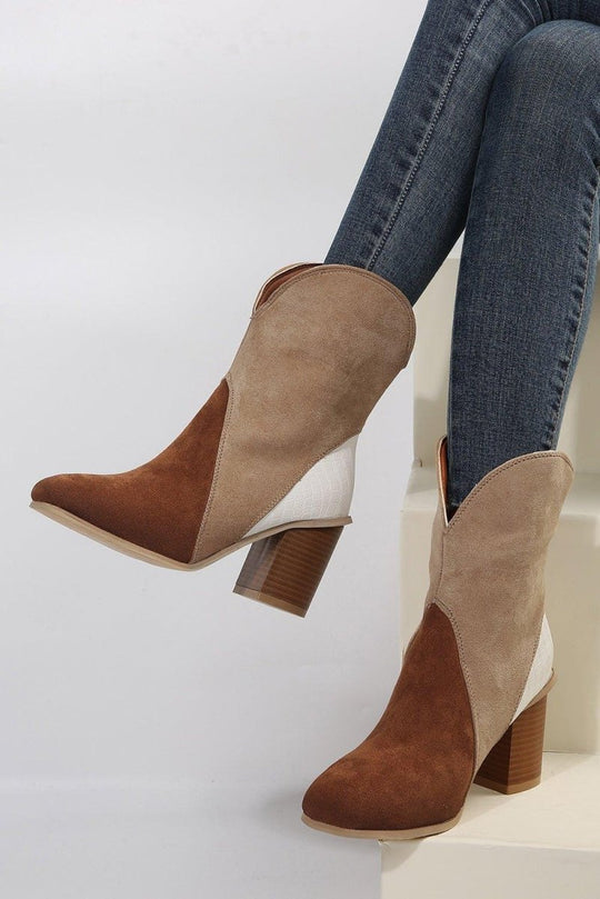 Hannah Suede Heeled Ankle Booties - Klazzi Fashion Boutique