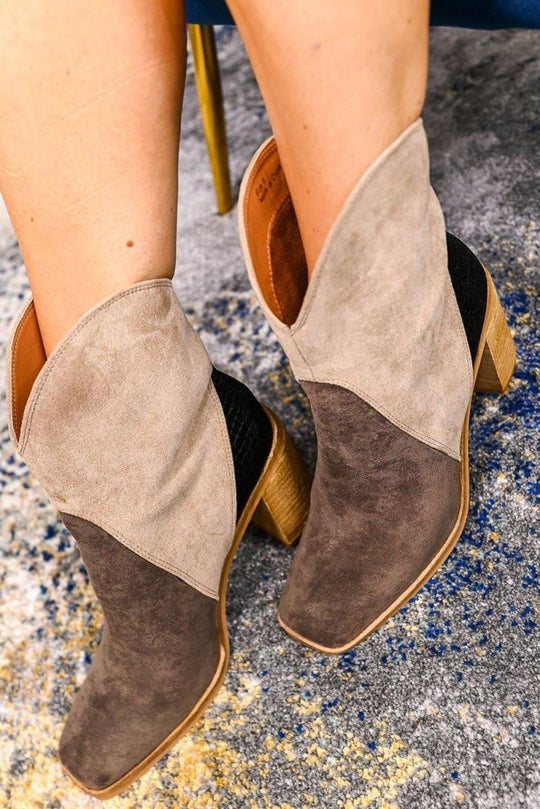 Hannah Suede Heeled Ankle Booties - Klazzi Fashion Boutique