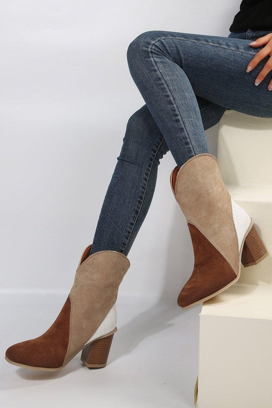 Hannah Suede Heeled Ankle Booties - Klazzi Fashion Boutique