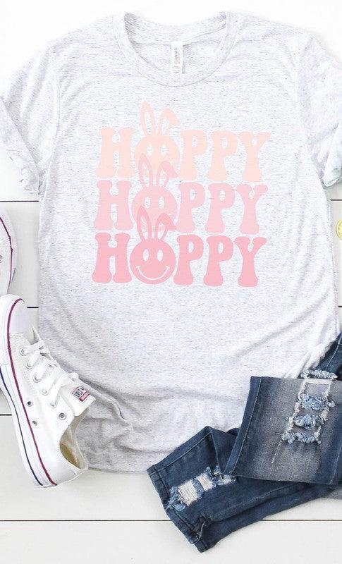 Happy Easter Smiley PLUS SIZE Graphic Tee - Klazzi Fashion Boutique