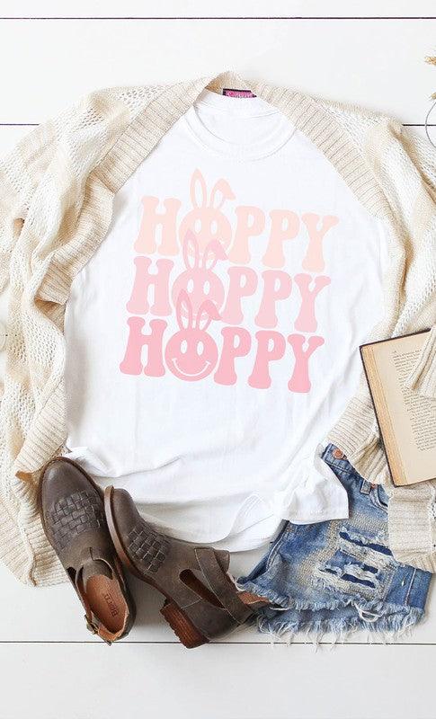 Happy Easter Smiley PLUS SIZE Graphic Tee - Klazzi Fashion Boutique