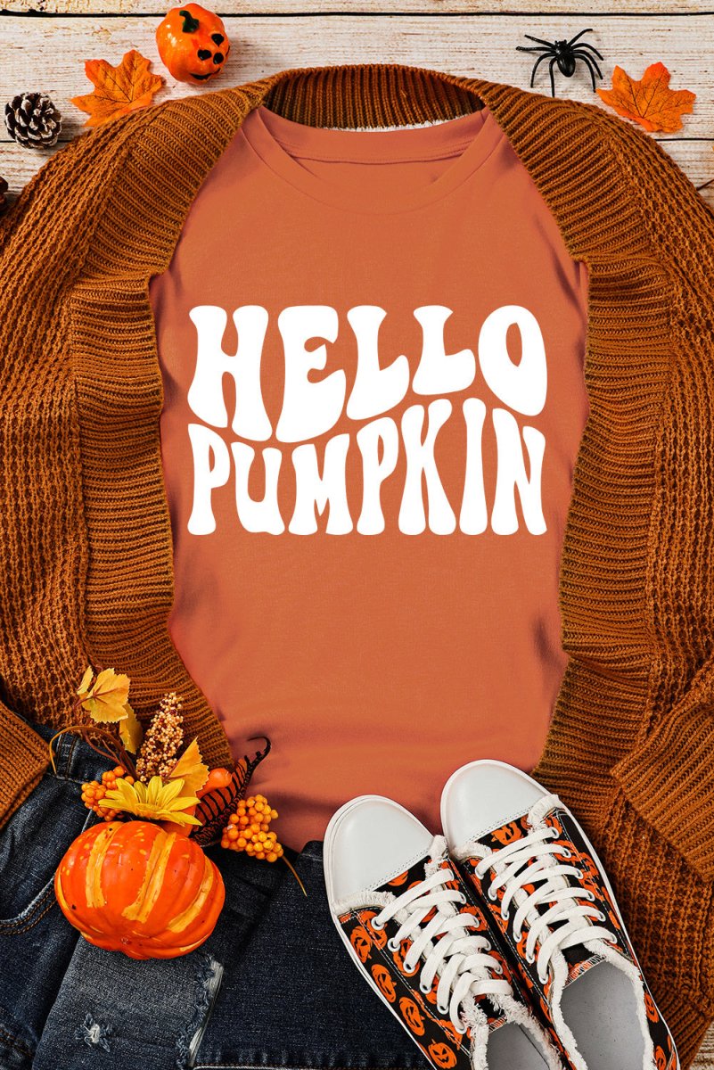 "Hello Pumpkin" Orange Sweatshirt - Klazzi Fashion Boutique