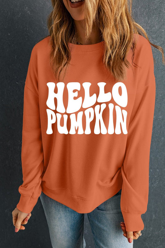 "Hello Pumpkin" Orange Sweatshirt - Klazzi Fashion Boutique