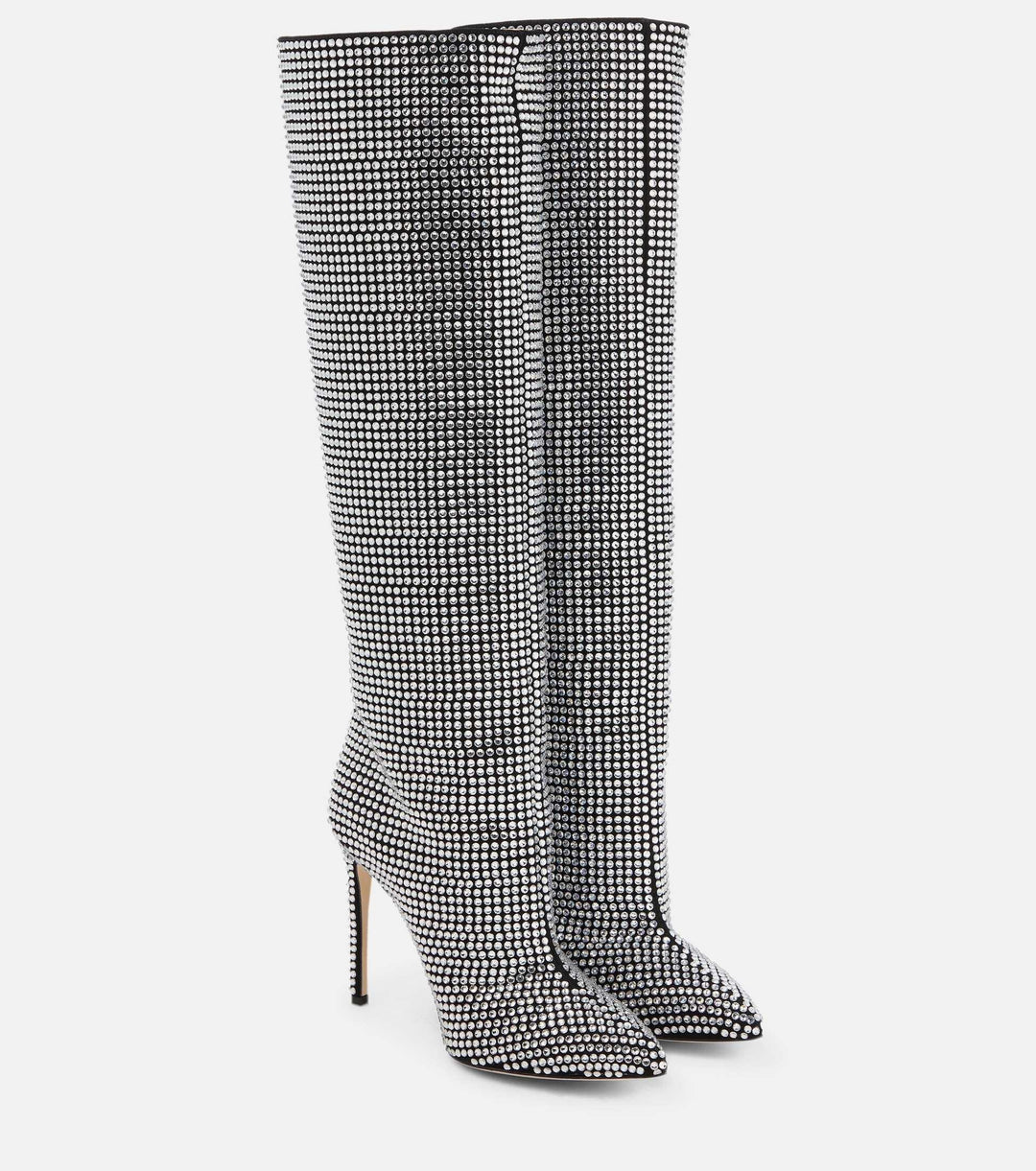 High Knee Stiletto Rhinestone Boot - Klazzi Fashion Boutique