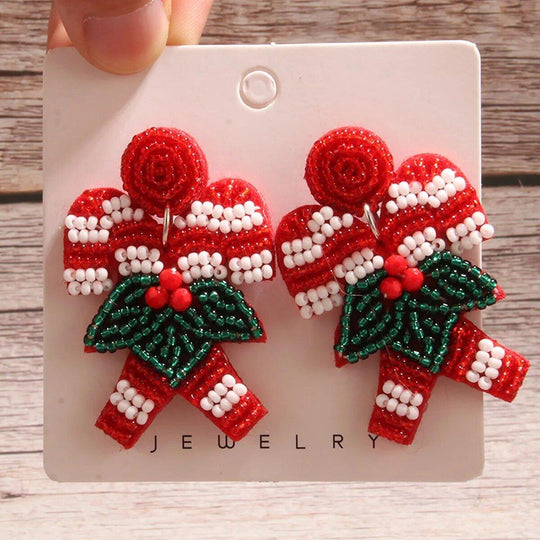 Holiday Christmas Bead Earrings - Klazzi Fashion Boutique