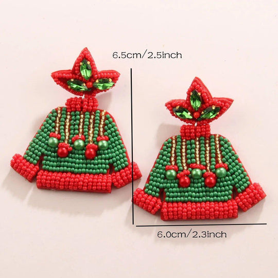 Holiday Christmas Bead Earrings - Klazzi Fashion Boutique