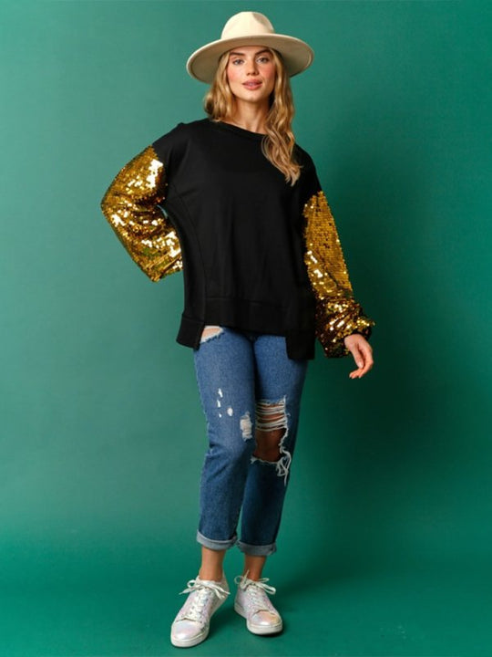 Holiday Sparkle Sequin Sweatshirt - Klazzi Fashion Boutique