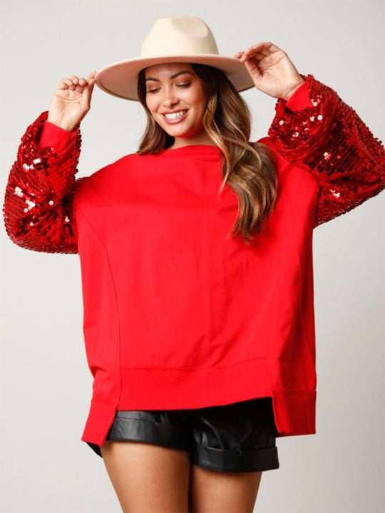 Holiday Sparkle Sequin Sweatshirt - Klazzi Fashion Boutique