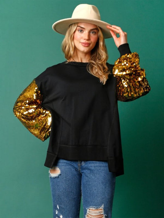 Holiday Sparkle Sequin Sweatshirt - Klazzi Fashion Boutique