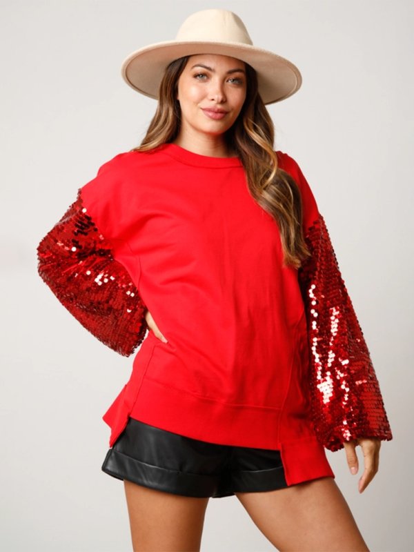 Holiday Sparkle Sequin Sweatshirt - Klazzi Fashion Boutique