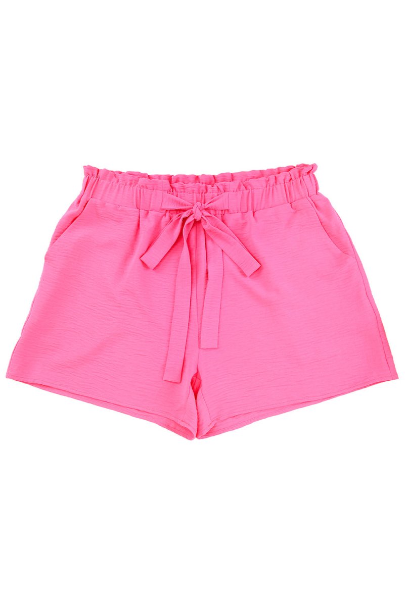 Hot Pink High Waist Plus Size Casual Shorts - Klazzi Fashion Boutique