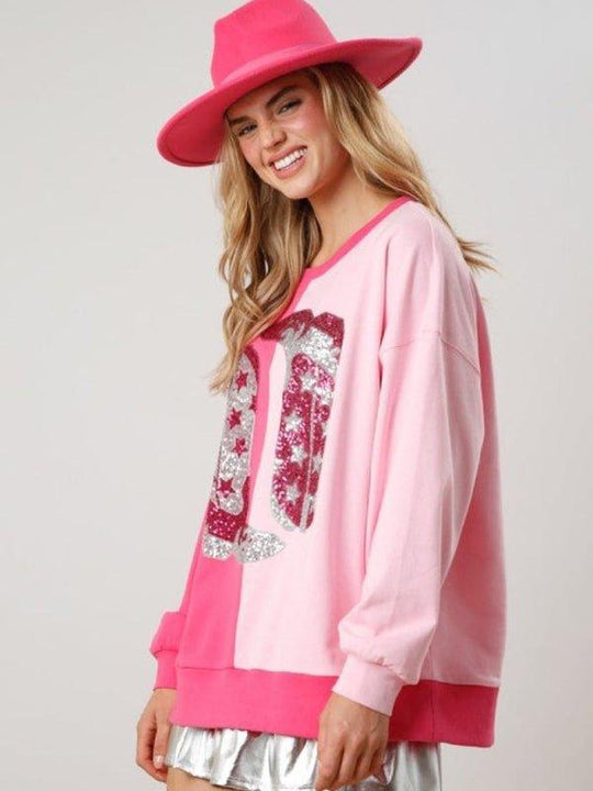 Howdy Cowboy Boots Valentine Sweater - Klazzi Fashion Boutique