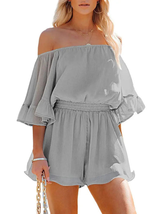 Grace Splicing Romper Short Set - Klazzi Fashion Boutique