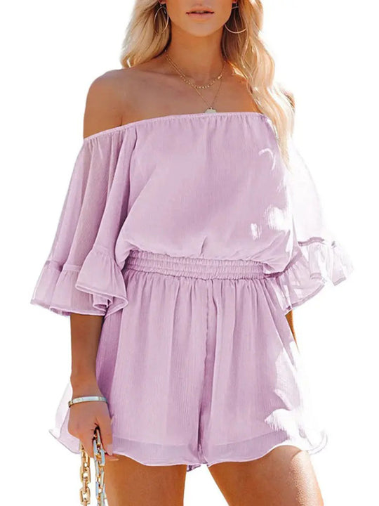 Grace Splicing Romper Short Set - Klazzi Fashion Boutique