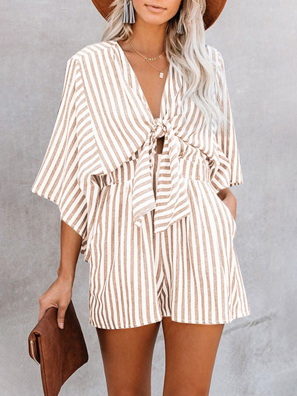 Women's Striped Summer Short Romper