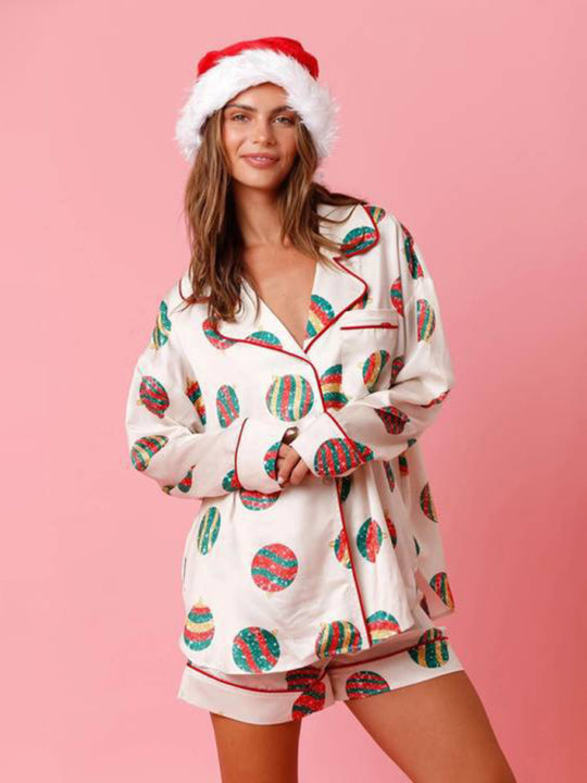 Sassy Casual Christmas Prints Pajamas