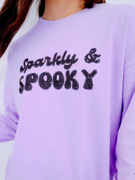 Halloween Sassy Skeleton Man Sequin Sweatshirt