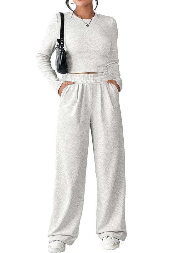 Jenna Crop Sweater Two Piece Set - Klazzi Fashion Boutique