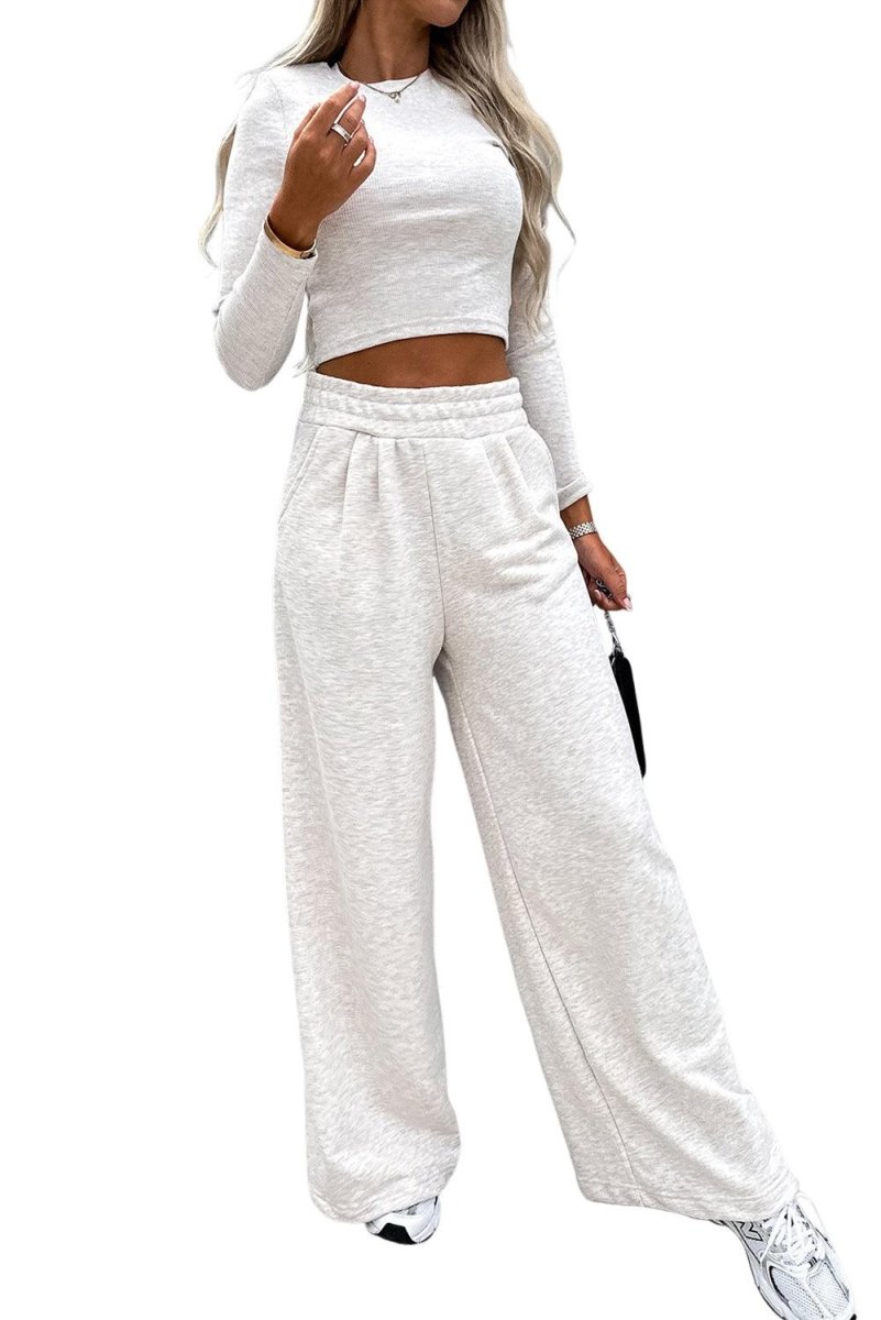 Jenna Crop Sweater Two Piece Set - Klazzi Fashion Boutique