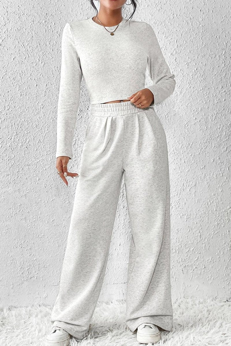 Jenna Crop Sweater Two Piece Set - Klazzi Fashion Boutique