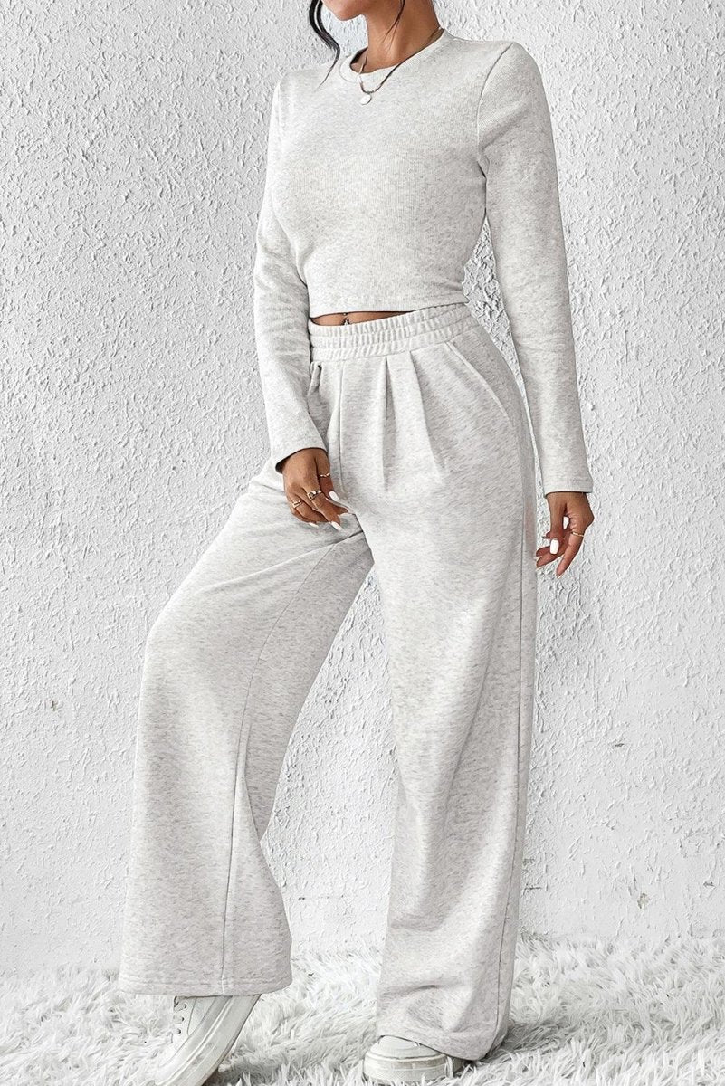 Jenna Crop Sweater Two Piece Set - Klazzi Fashion Boutique