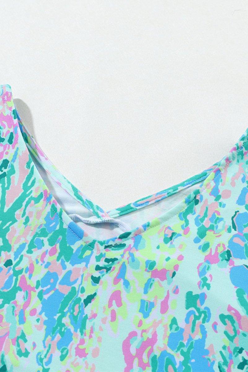 Jenna Multicolor Painted Floral Top - Klazzi Fashion Boutique