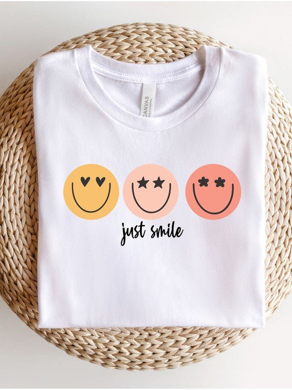 "Just Smile" Graphic T Shirt - Klazzi Fashion Boutique