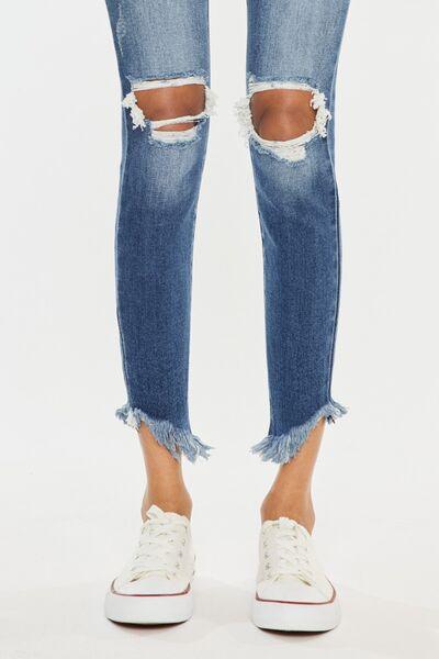 Kancan Distressed Ankle Skinny Denim - Klazzi Fashion Boutique