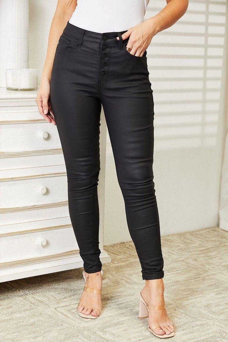 Kancan Donnie High Rise Black Ankle Skinny Jeans - Klazzi Fashion Boutique