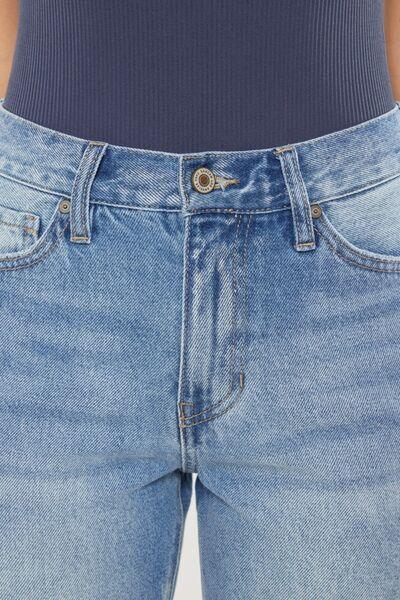 Kancan High Waist Chewed Up Straight Denim - Klazzi Fashion Boutique