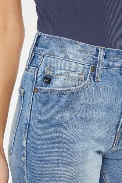 Kancan High Waist Chewed Up Straight Denim - Klazzi Fashion Boutique