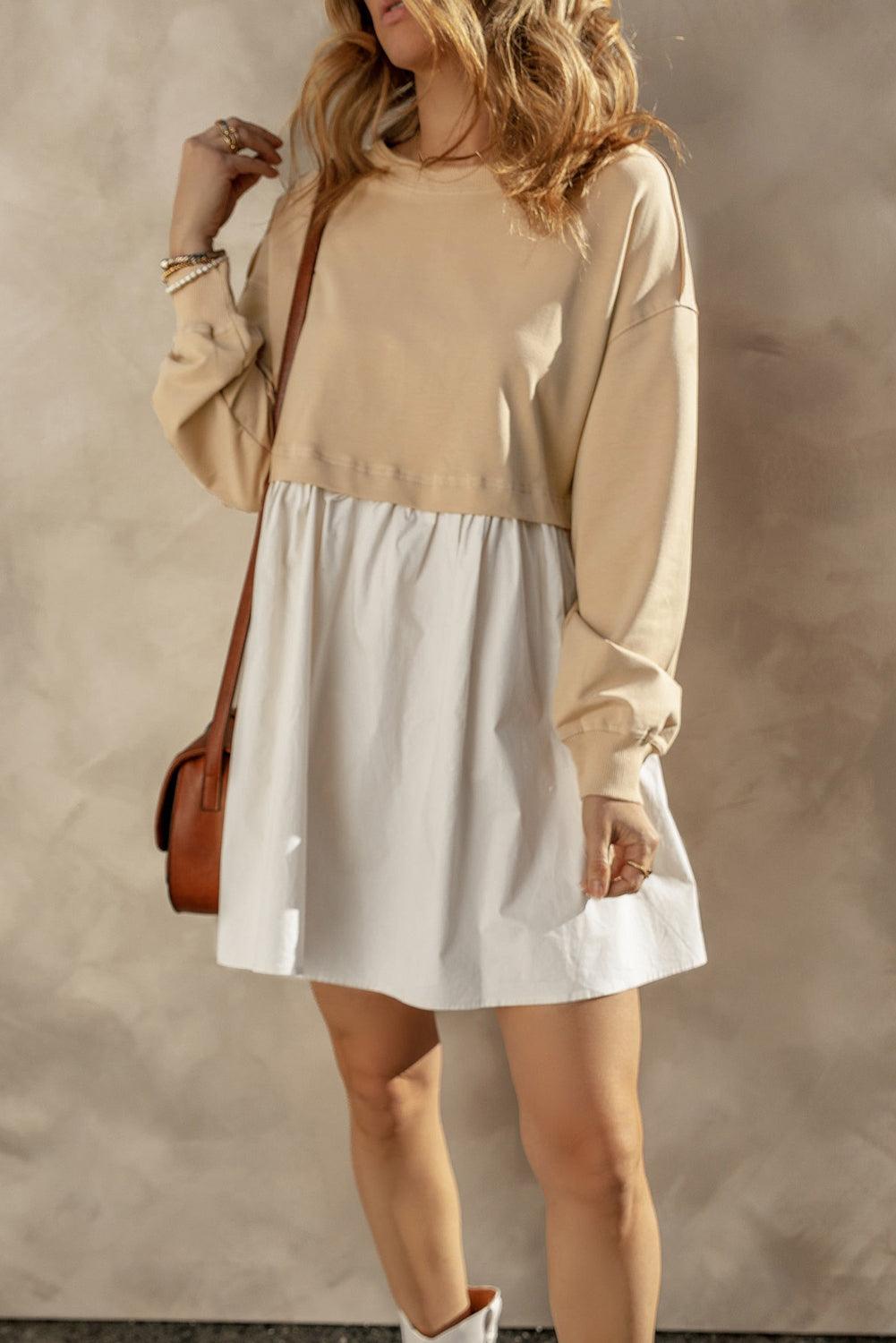 Kasey Poplin Sweatshirt Mini Dress