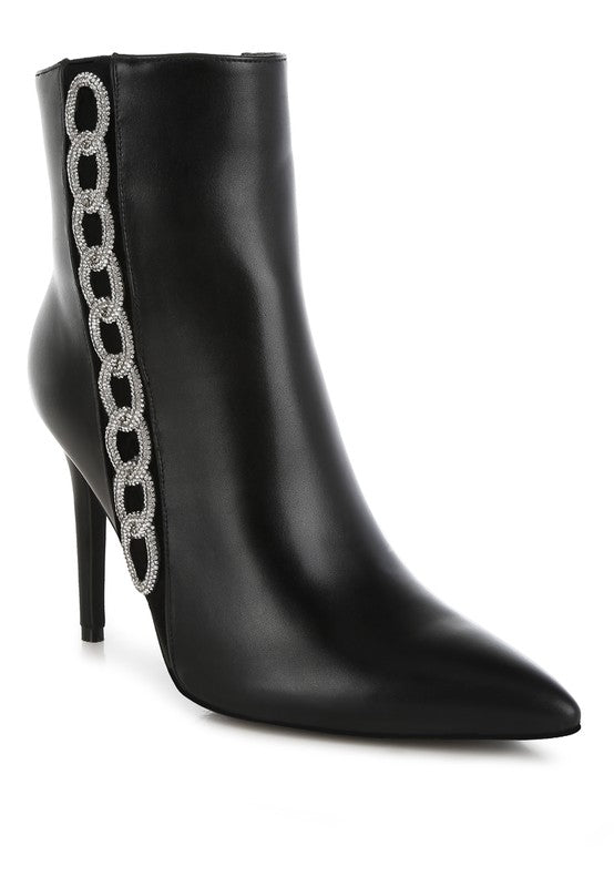 Kathleen Rope Chained Rhinestones Bootie - Klazzi Fashion Boutique