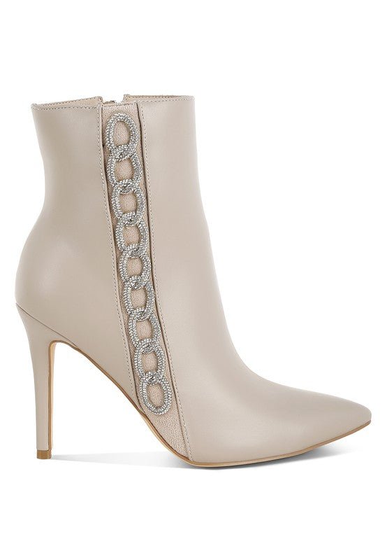 Kathleen Rope Chained Rhinestones Bootie - Klazzi Fashion Boutique