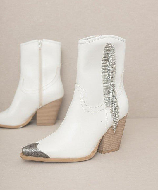 Kia Rhinestone Fringe Boots - Klazzi Fashion Boutique