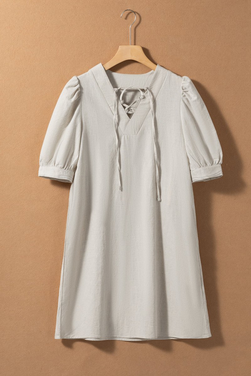 Kimberly Beige Shift Dress - Klazzi Fashion Boutique