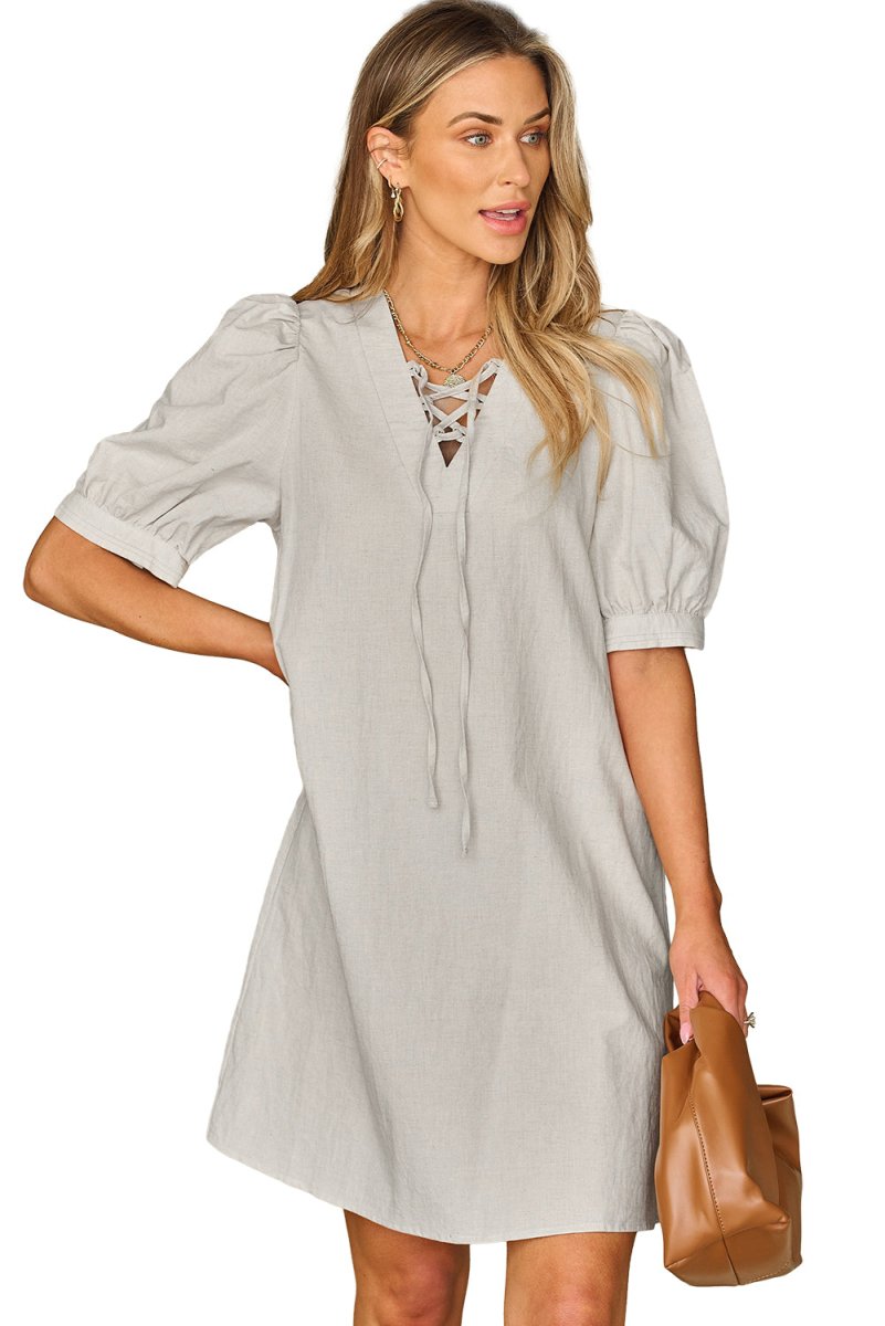 Kimberly Beige Shift Dress - Klazzi Fashion Boutique