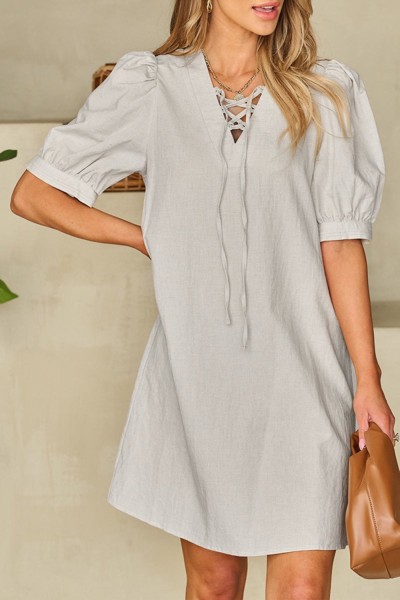 Kimberly Beige Shift Dress - Klazzi Fashion Boutique