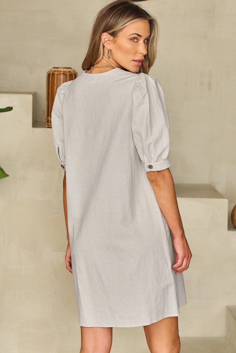 Kimberly Beige Shift Dress - Klazzi Fashion Boutique