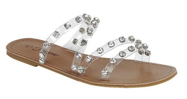 Clear Goddess Slide Sandals