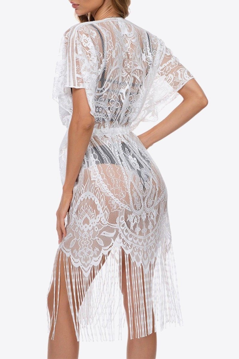 Lace Fringe Cover - Up - Klazzi Fashion Boutique